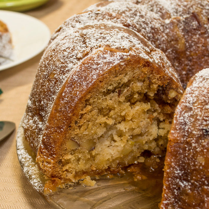 Apple cake on counter top
