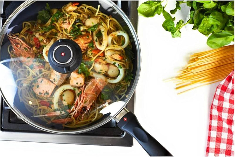 HD Nonstick  FryPan Saute Stir fry with LID 26cm x 5cm (19cm FLAT SOLID BASE)