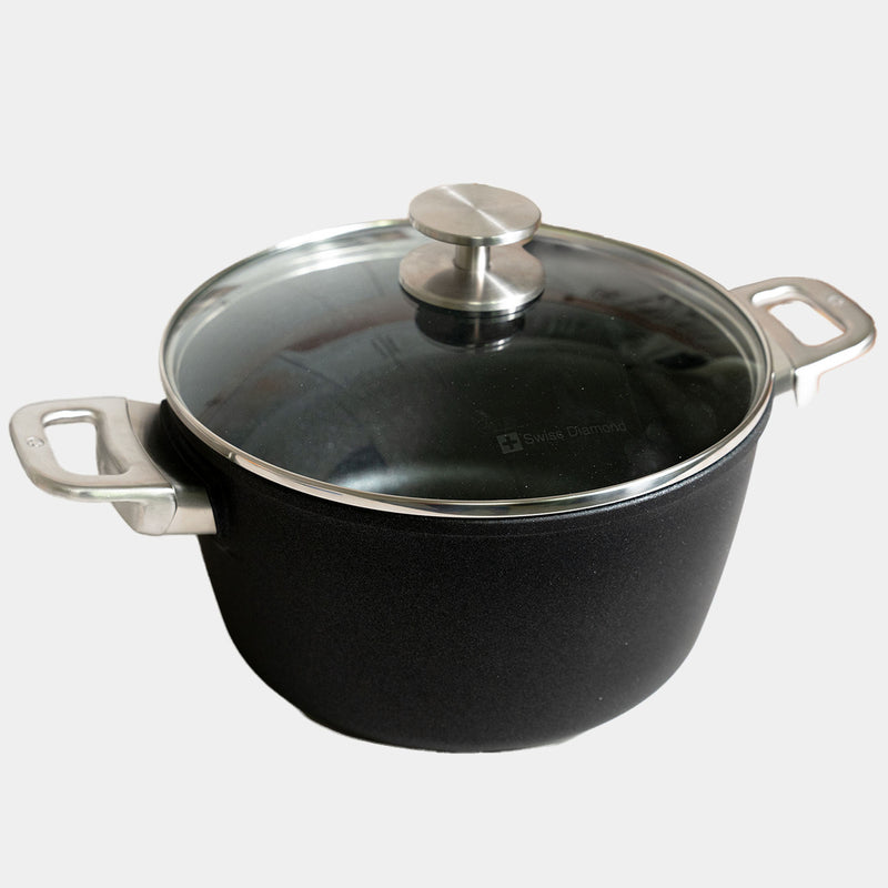 CXD Induction 24x11cm 5.2L round casserole with glass vented lid