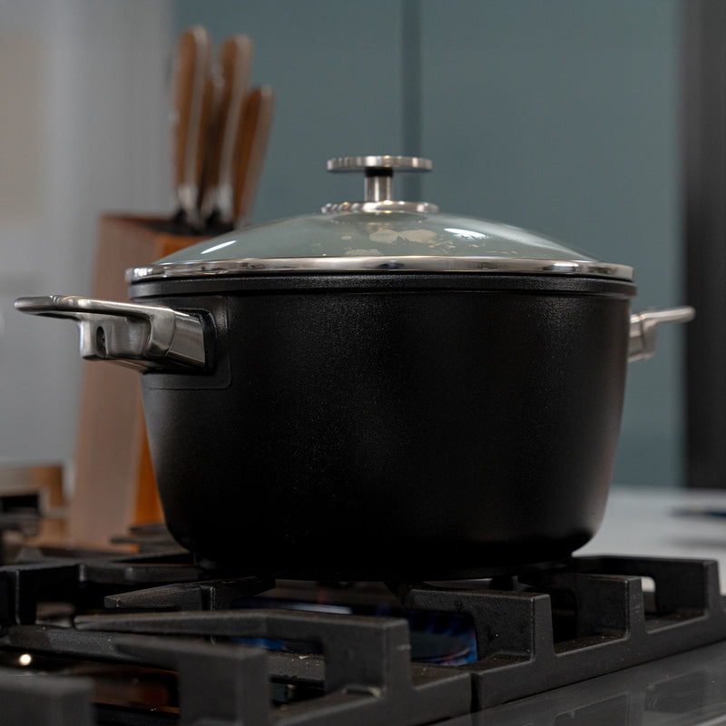 CXD Induction 24x11cm 5.2L round casserole with glass vented lid
