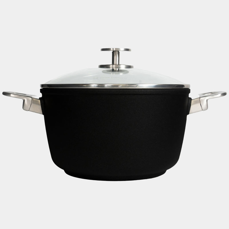 CXD Induction 24x11cm 5.2L round casserole with glass vented lid