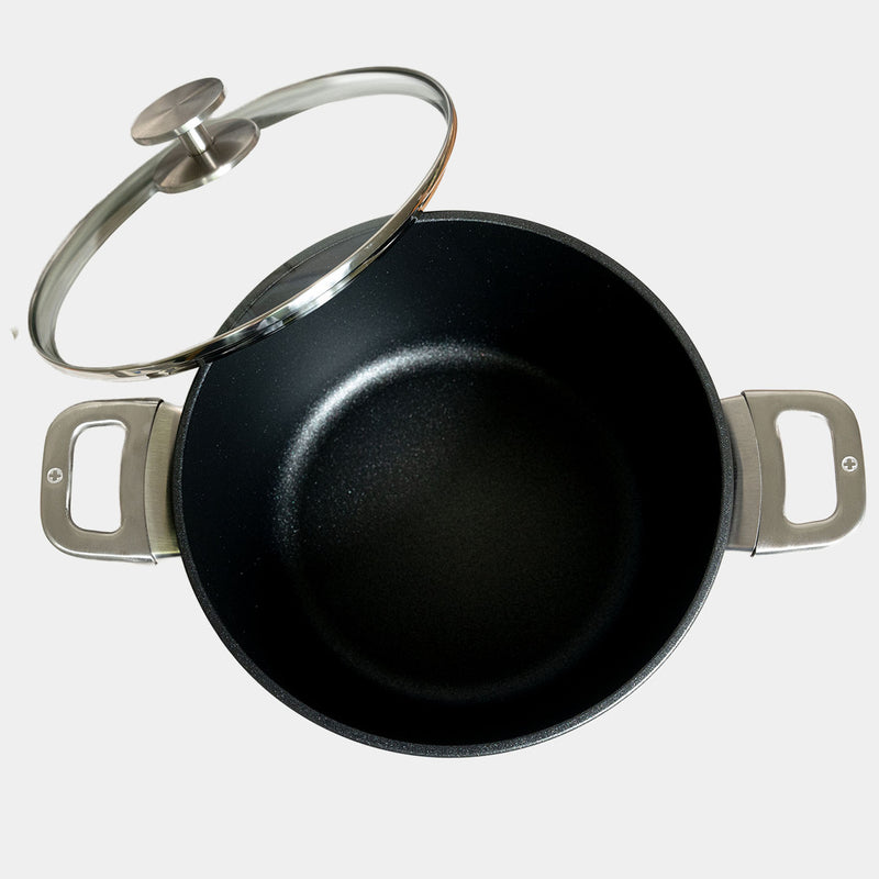 CXD Induction 24x11cm 5.2L round casserole with glass vented lid