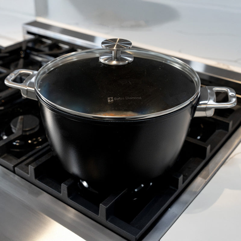 CXD Induction 28x15cm 8L deep round casserole with glass vented lid