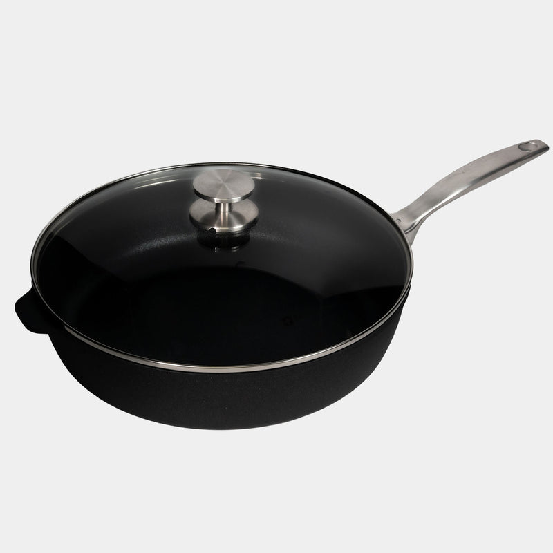 CXD Induction 32x7.5cm 5.5L deep saute pan with glass vented lid