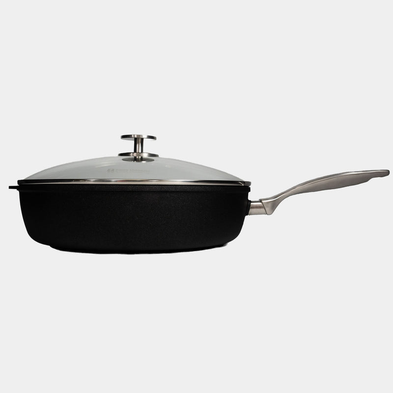 CXD Induction 32x7.5cm 5.5L deep saute pan with glass vented lid