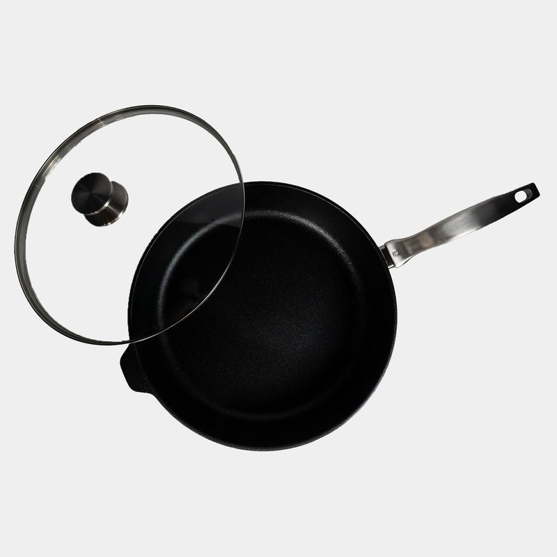CXD Induction 32x7.5cm 5.5L deep saute pan with glass vented lid