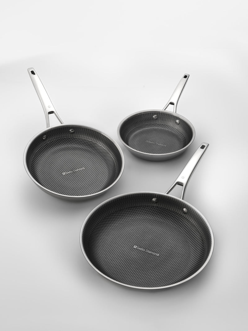 DLX Clad 3-Piece Fry Pan set: 20, 24 & 28cm