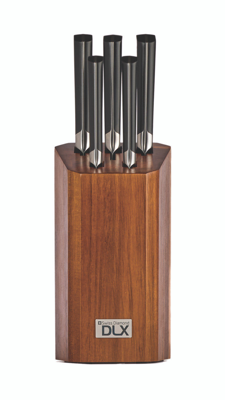 Swiss Diamond Apex 6 piece knife block set front on image