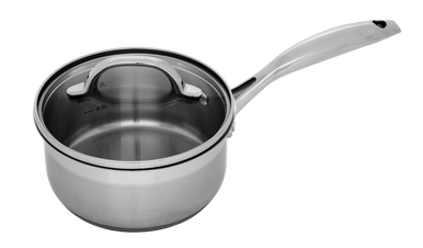 Premium Steel Induction Saucepan With Lid - 16cm X 7.5cm 1.5L
