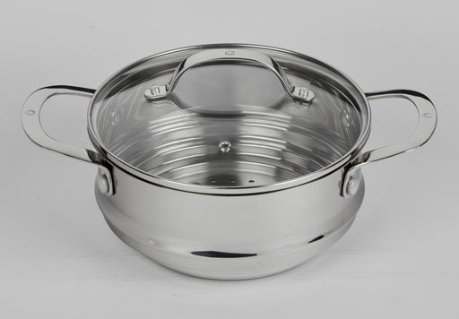 Premium steel DLX universal steamer 16/18/20 cm with lid