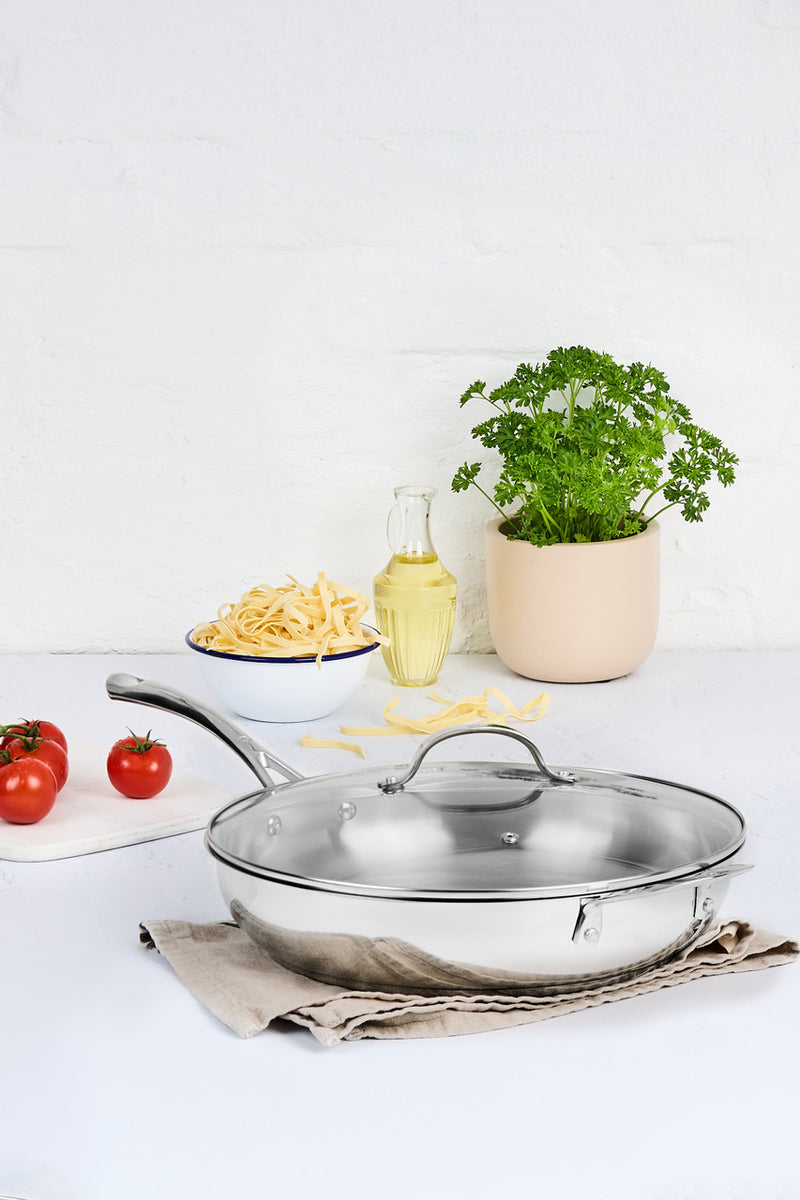 Swiss Diamond Premium Steel DLX 32x6.5cm Saute Pan with Lid