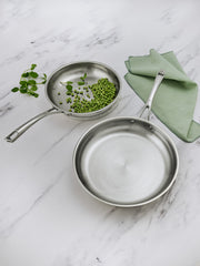 Premium steel DLX 2pc fry pan set (28 and 24cm) life style shot