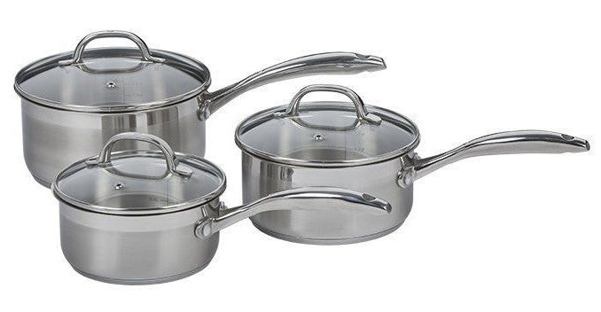 PREMIUM STEEL INDUCTION 3 PIECE SAUCEPAN SET