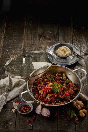 Premium Steel Induction DLX 32cm Wok with Lid