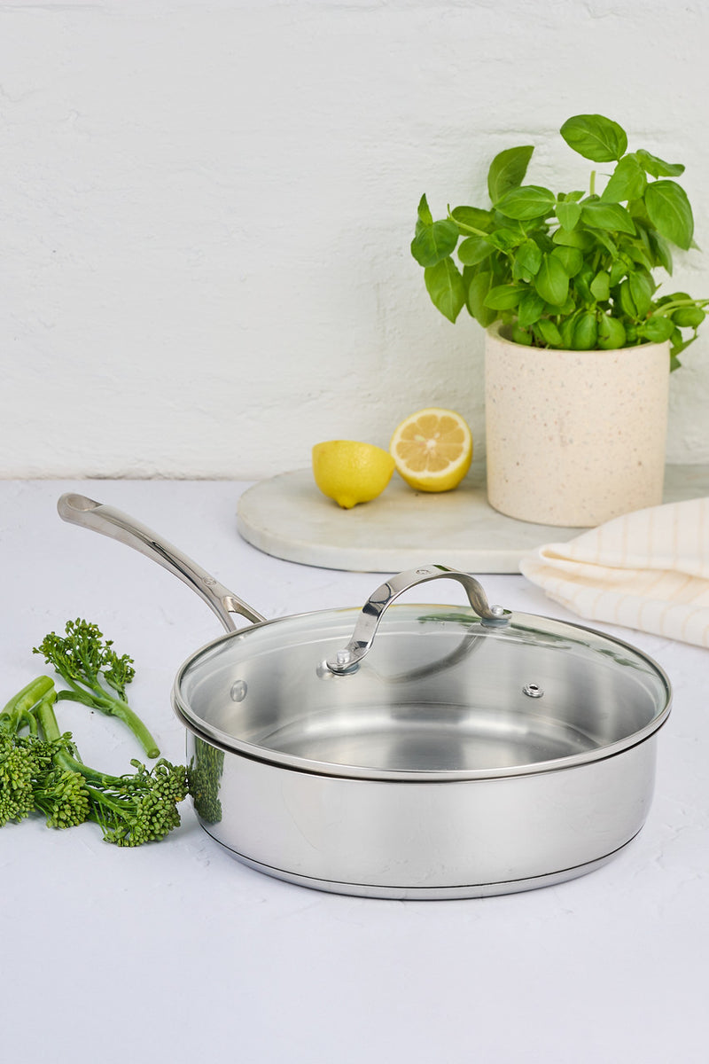 Swiss Diamond Premium Steel DLX 24x6.0cm Saute Pan with Lid