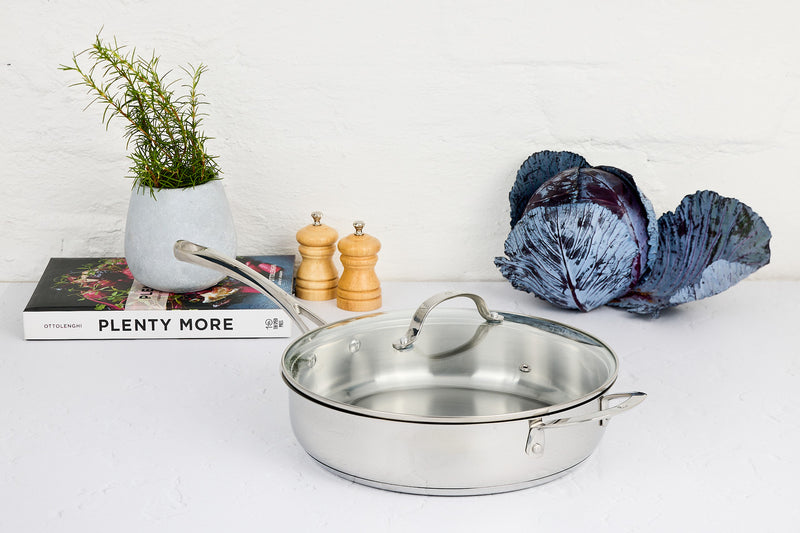 Swiss Diamond Premium Steel DLX 28x6.5cm Saute Pan with Lid