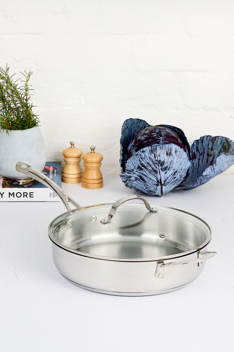Swiss Diamond Premium Steel DLX 28x6.5cm Saute Pan with Lid