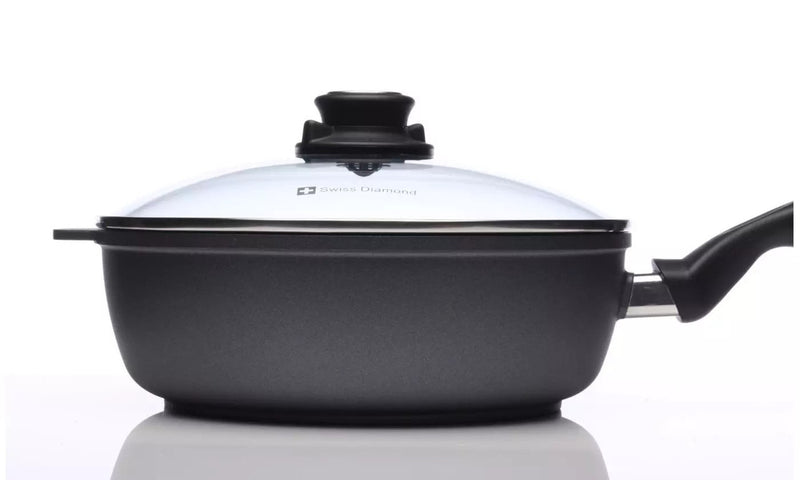 HD Nonstick DEEP Frypan Saute with glass vented lid 28cm x 7.5cm 4.2L