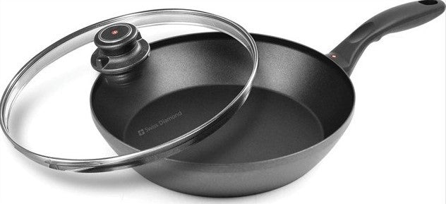 HD Nonstick  FryPan Saute Stir fry with LID 26cm x 5cm (19cm FLAT SOLID BASE)