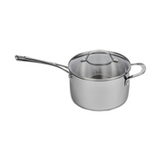 Premium Steel DLX - 2.6 Qt. (7") Stainless Steel Saucepan + Lid | Swiss Diamond